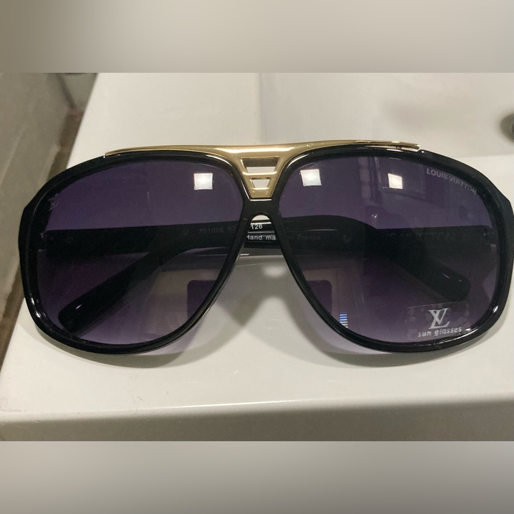 Louis Vuitton Black and Gold Sunglasses
